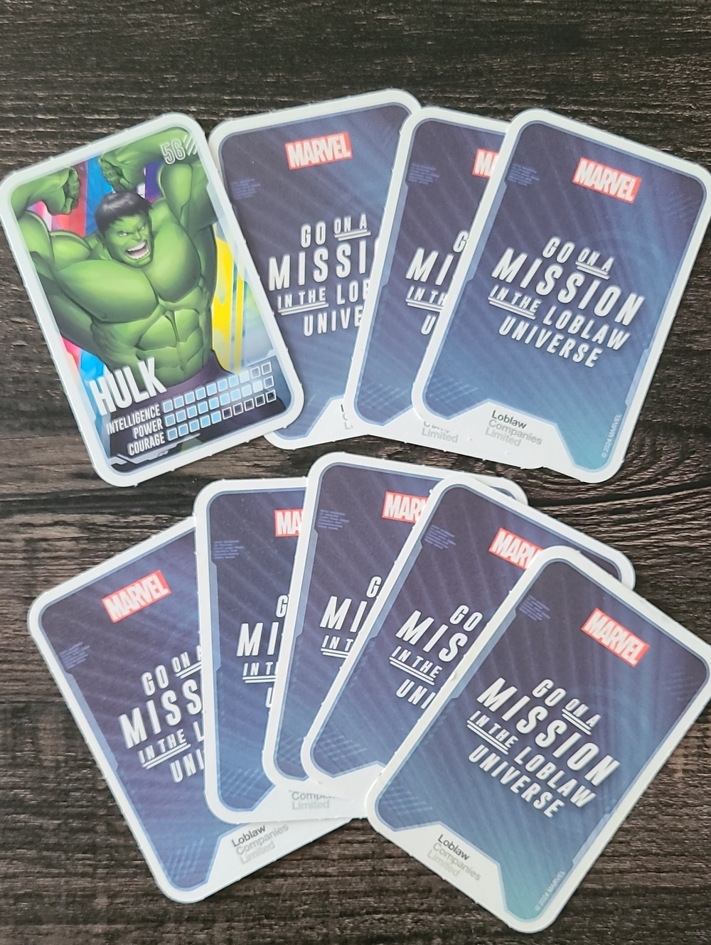 Marvel TRADING Cards
9 Pack Cards from Loblaws Go On A Mission Promotion 2024